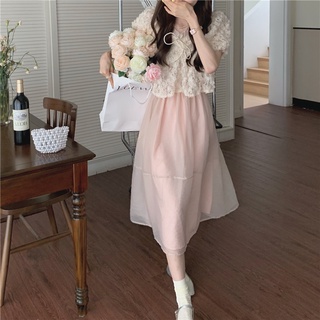 Set áo hoa phối chân váy lưới ba chiều 51413