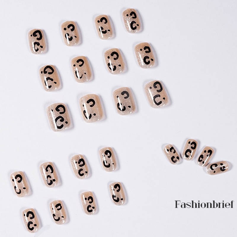 Set 24 móng tay giả họa tiết da báo thời trang