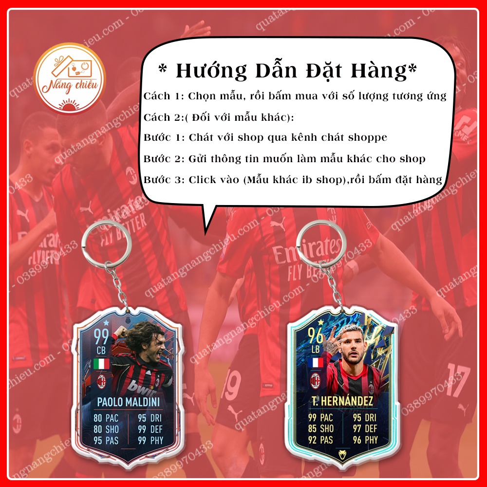 Móc khóa CLB AC MIilan, Móc khóa thẻ cầu thủ - Thiết kế với mọi nhân vật ☘️MÓC KHÓA THẺ CẦU THỦ☘️