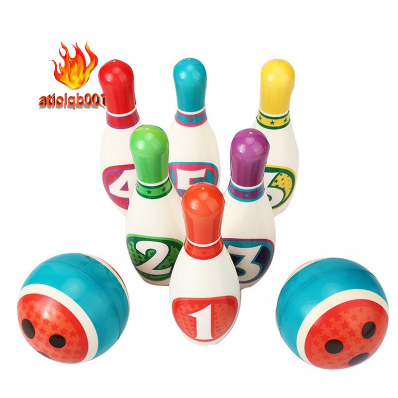 Bộ Đồ Chơi Bowling 6 Chấu 2 Quả Bóng Nhiều Màu Cho Trẻ Em