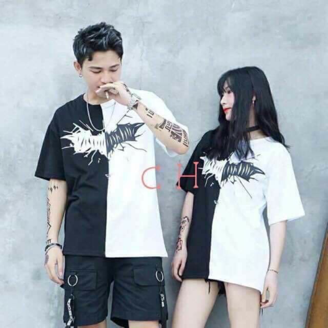 Áo phông nam và nữ KHO SỈ💥💥💥Unisex Áo nửa đen trắng