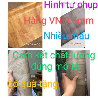 (CÓ QUÀ TẶNG KÈM) Simili trải sàn vân gỗ nhám Việt Nam 0.5mm khổ cao 2m