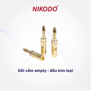 Cặp jack bắp chuối cắm loa, amply, giắc mạ vàng - Nikodo