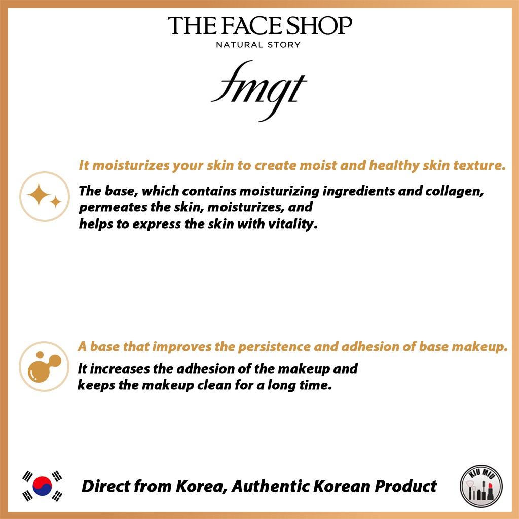 THE FACE SHOP fmgt GOLD COLLAGEN LUXURY BASE 40ml *ORIGINAL KOREA*