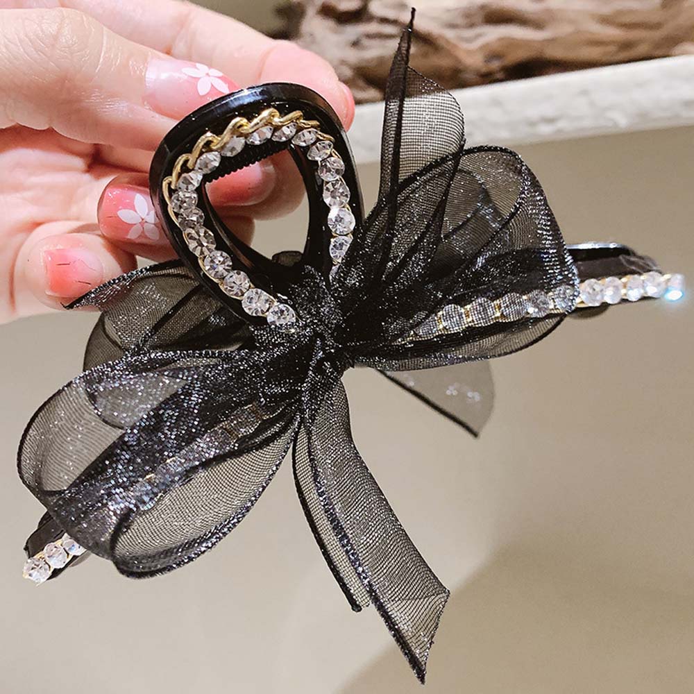 Kẹp tóc nơ lưới thời trang Hàn Quốc nhiều màu sắc cho nữ