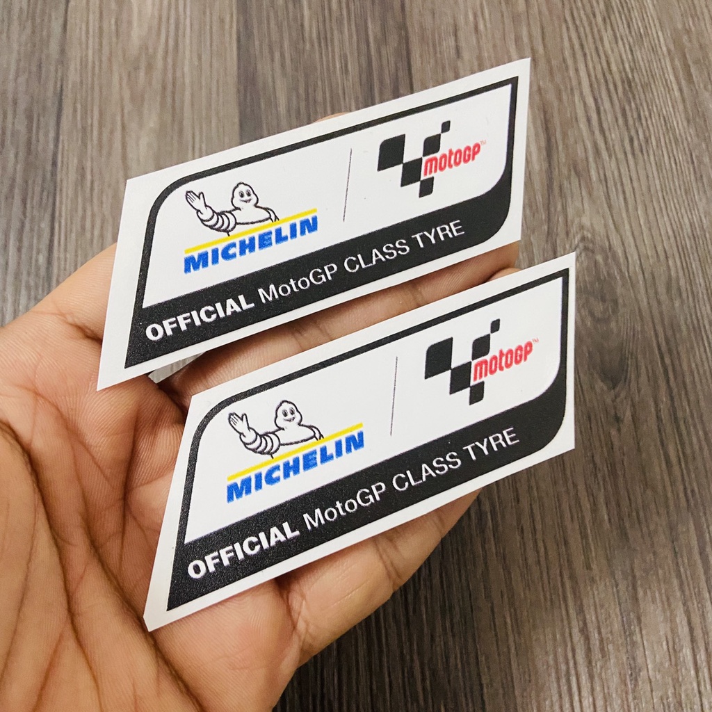 (TEM in UV) Tem trang trí xe máy MICHEL, tem LOGO cao cấp cắt LAZE theo viền sẵn