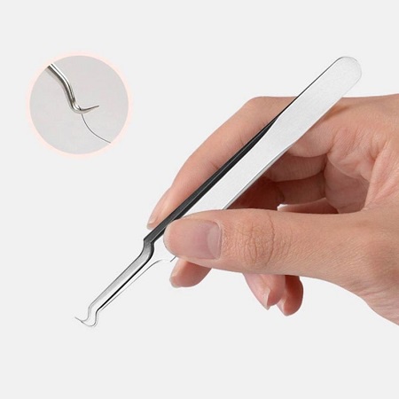 Nhíp Gắp Mụn Trứng Cá Đầu Cong - Nhíp Đa Năng Thép Không Gỉ