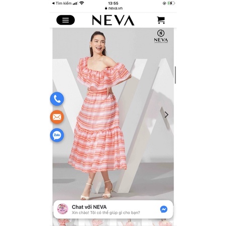 Neva newtag Đầm maxi sọc kẻ nguyen tag size M/L (có ảnh thật)