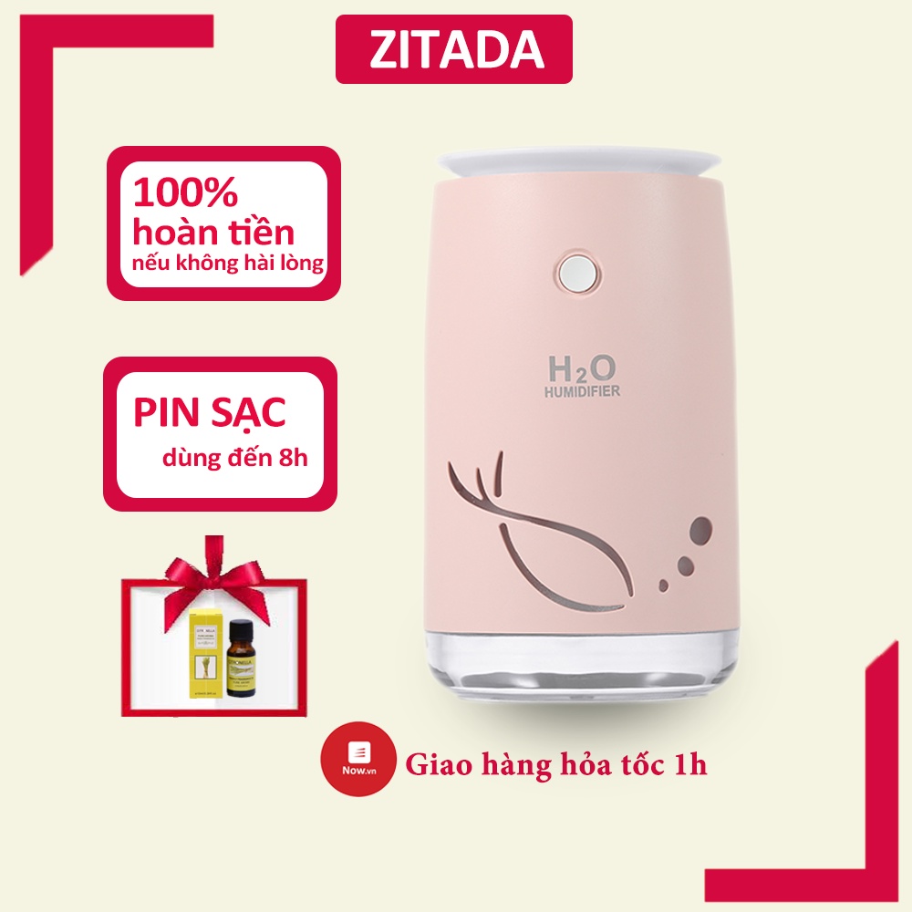 Máy xông tinh dầu khuếch tán tinh dầu phun sương tạo ẩm Zitada dùng pin sạc 310ml cho phòng ngủ phòng khách văn phòng