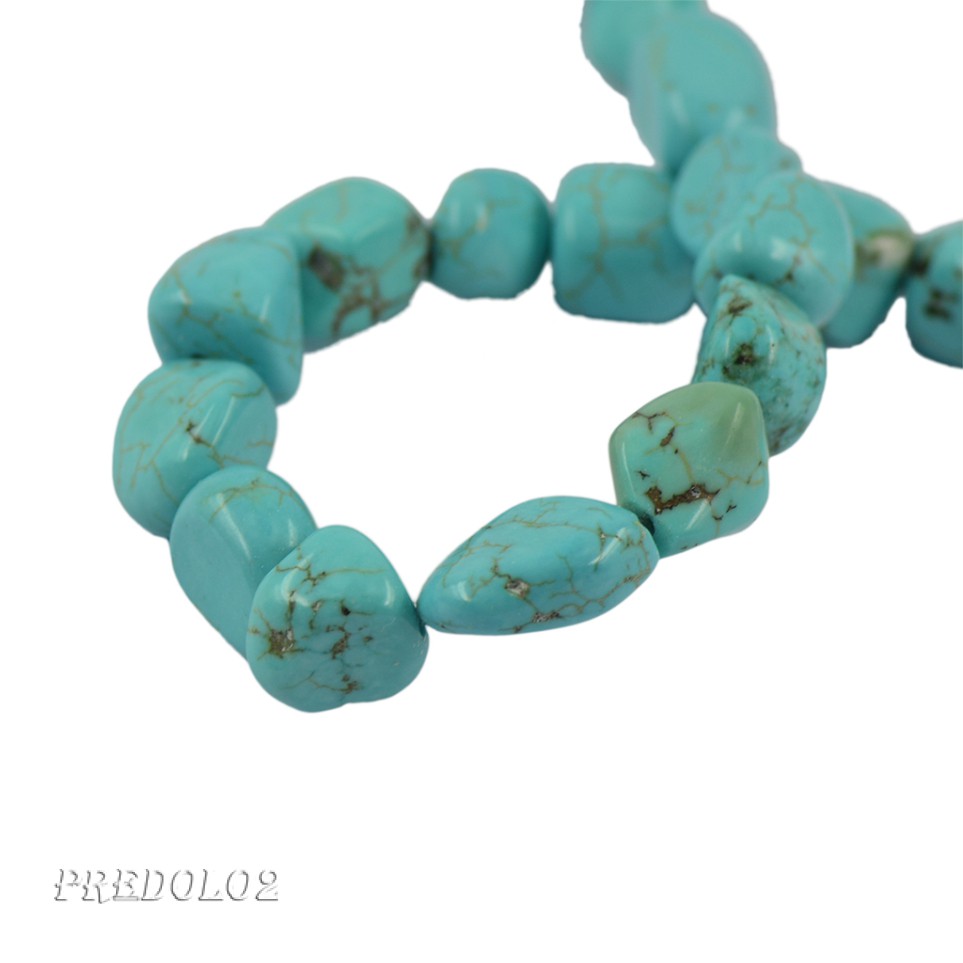 Tumbled Nuggest Artifical Blue Howlite Turquoise loose Beads 15 inch