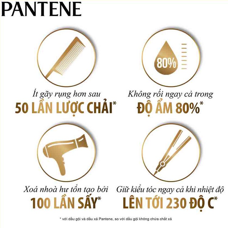 Dầu Gội Pantene 650ml - Ngăn Rụng Tóc, Suôn Mượt Óng Ả, Phục Hồi Hư Tổn, Sạch Gàu