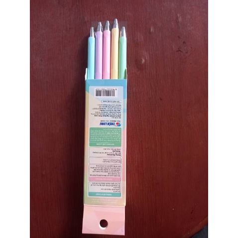 ( 1 Hộp 5 Cây ) Bút Gel Bút Nước Pastel Pazto GelB015 Ngòi 0.5mm ( Mực Xanh ) Thiên Long Camshop