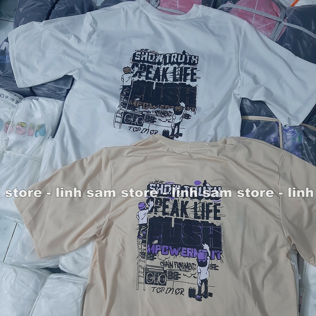 Áo thun tay lỡ nam nữ SAM CLO phông form rộng dáng Unisex, mặc lớp, nhóm, cặp in chữ SHOW TRUTH | BigBuy360 - bigbuy360.vn