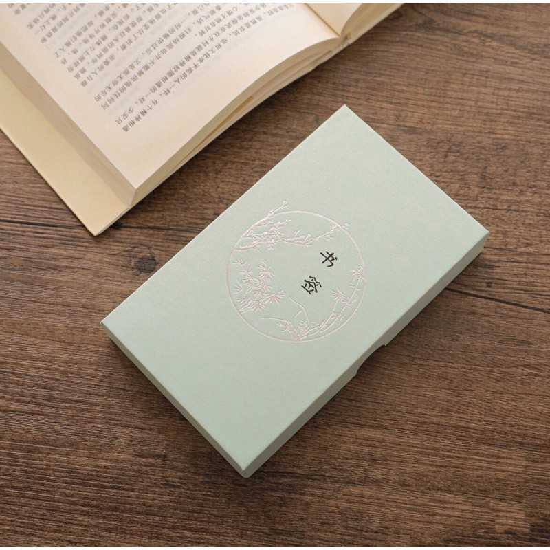 Hộp giấy đựng quà tặng mini bookmark tự thêu handmade nguyên liệu hộp giấy trang trí lenmad