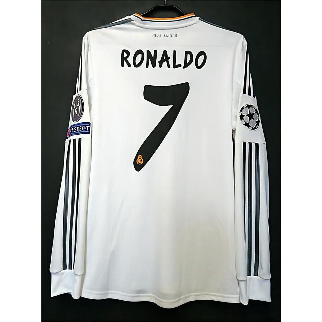 Real-- Ma--drid Home 13/14  dài tay áo bóng đá tops S-2XL * Chất lượng cao *T-shirt