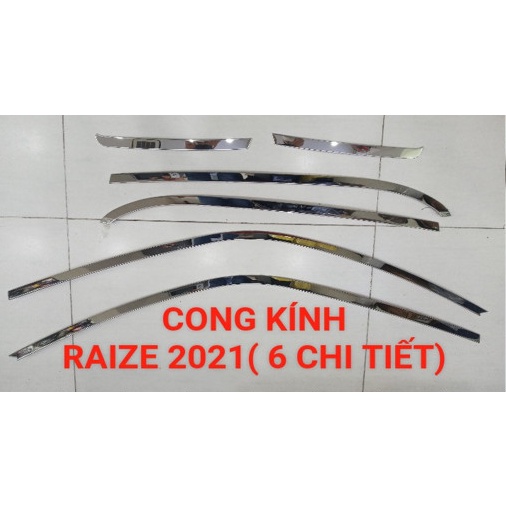 Nẹp viền cong, chân kính xe Toyota Raize 2021+ inox cao cấp