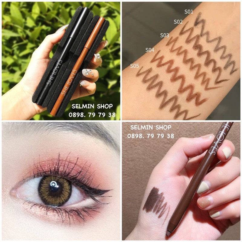 Chì Gel Kẻ Mắt Sáp Màu Nâu Mật Ong Chống Thấm Nước Waterproof Eyeliner | BigBuy360 - bigbuy360.vn