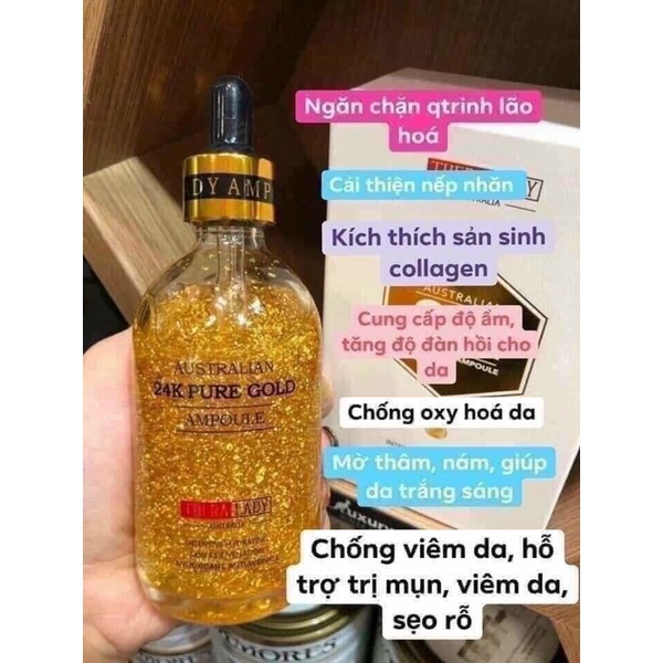 ( Sét Serum tinh chất 24K Pure Gold ) Ampoule Úc Thera Lady lọ 100ml - CO152