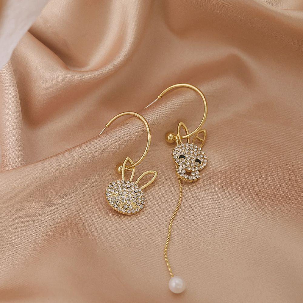 VANES1 Khuyên Tai Tua Rua Hình Thỏ Dễ Thương