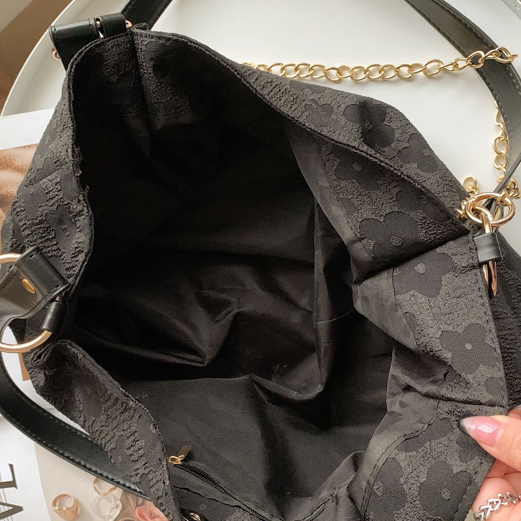 Dela Túi Xách Cỡ Lớn Họa Tiết Kẻ Sọc Phối Màu Thời Trang Phong Cách Hàn Quốc Cho Nữ