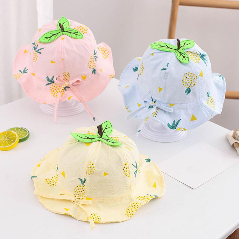 Mũ Vành Tròn In Hình Quả Dứa Cho Bé 1-3 Tuổi