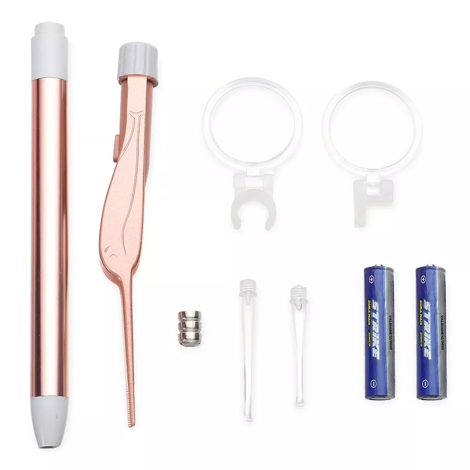 Trọn bộ ráy và nhíp có đèn led kèm phụ kiện full box - phụ kiên chăm sóc taI