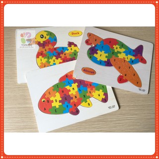 Đồ chơi xếp hình, lắp ráp Tranh Ghép gỗ 3D nhiều hình Ngộ Nghĩnh - Phát Triển Trí Tuệ Cho Bé