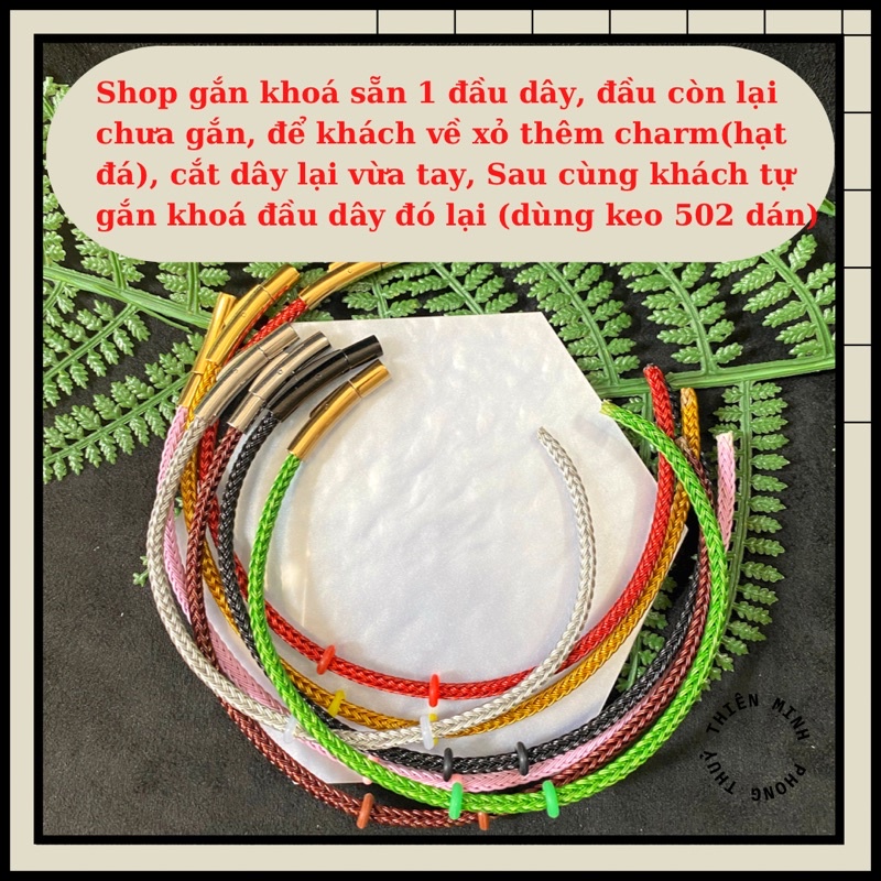 Vòng Tay Dây Lõi Thép để mix Charm size 3li,5li kèm khoá titan không gỉ siêu bền