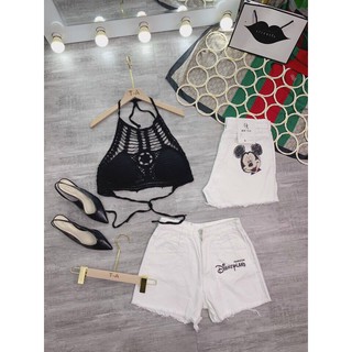 Áo bra đi biển bikini len móc