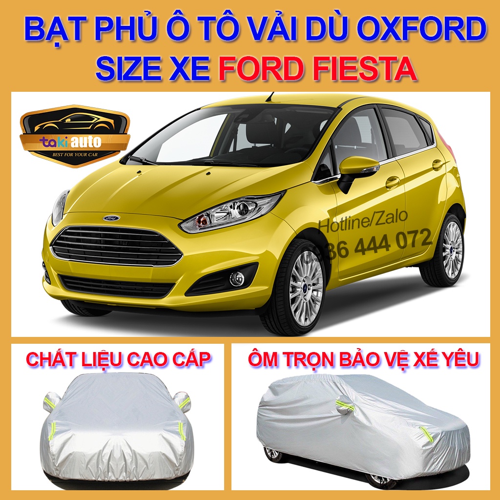 [FIESTA - LOẠI VẢI DÙ] Bạt trùm xe ô tô Toyota Fiesta vải dù oxford cao cấp , áo bạt phủ trùm che kín che nắng, che mưa