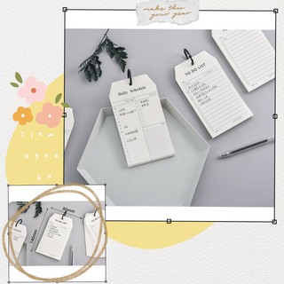 [Mã SKAMLTSM9 giảm 10% đơn 99K] Tập Giấy Ghi Chú Ring Schedule Có Móc Khoá - Tiệm Ngựa Gỗ