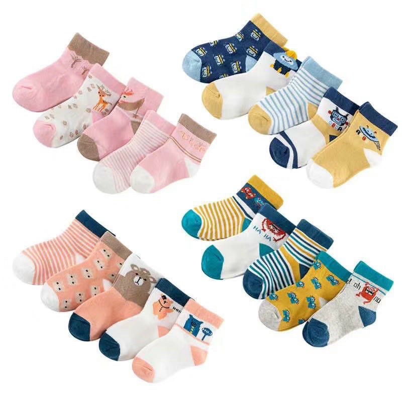 sét 5 tất cổ cao dày ấm nhiều mã