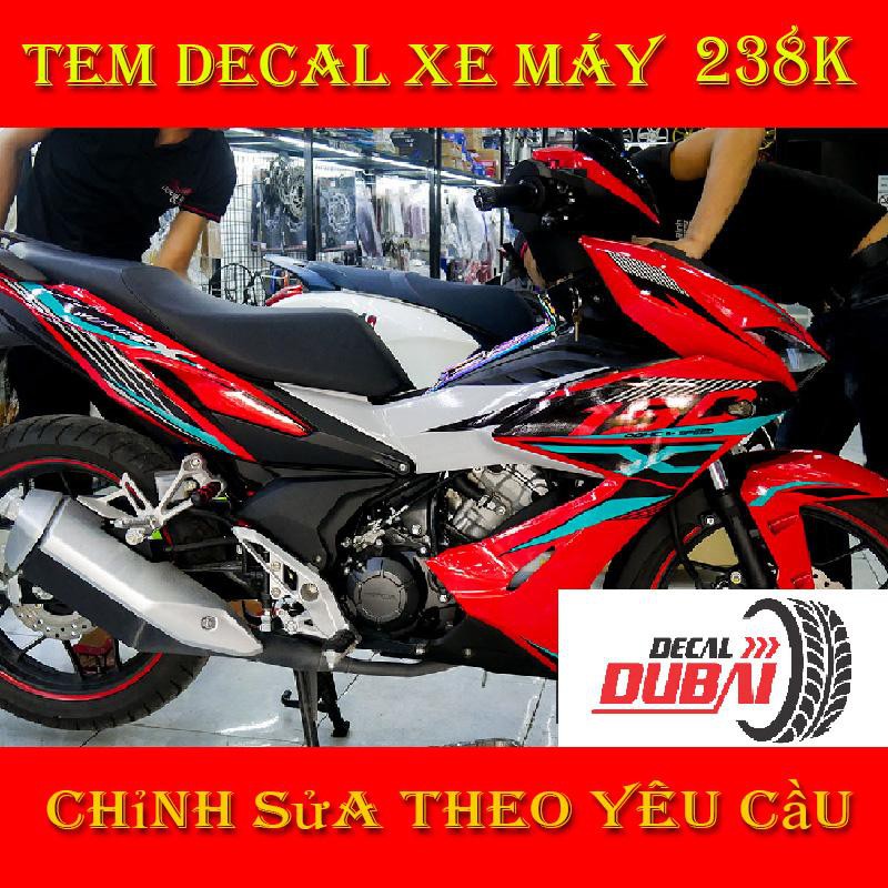 tem trùm dán xe winner x đỏ xanh