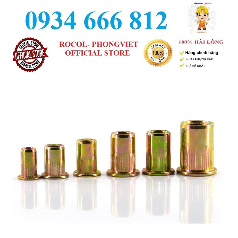Combo 50c Ốc tán rút M8 thép mạ