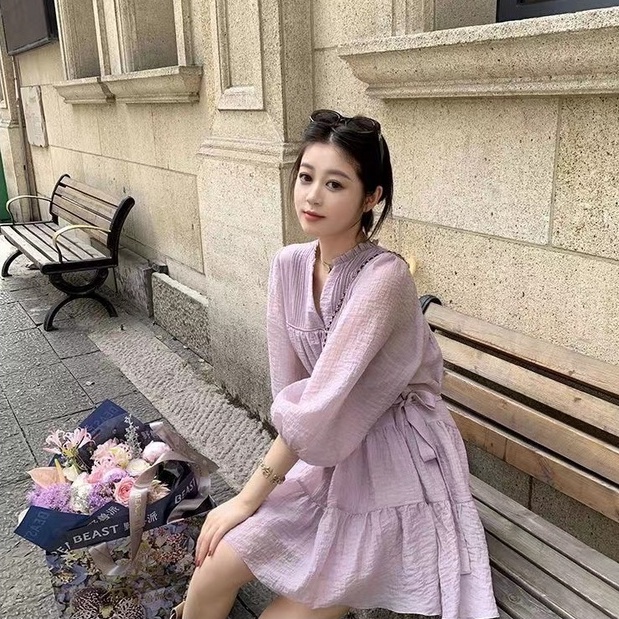 Đầm nữ BH tay phồng phong cách thời trang Pháp cá tính