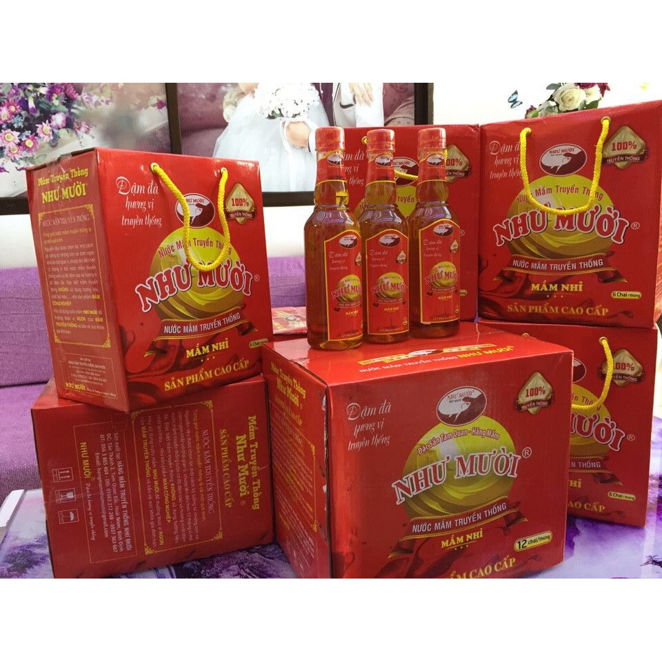 Nước mắm nhỉ cá cơm truyền thông thượng hạng loại 1 Như Mười đặc sản Bình Định chai 440gram
