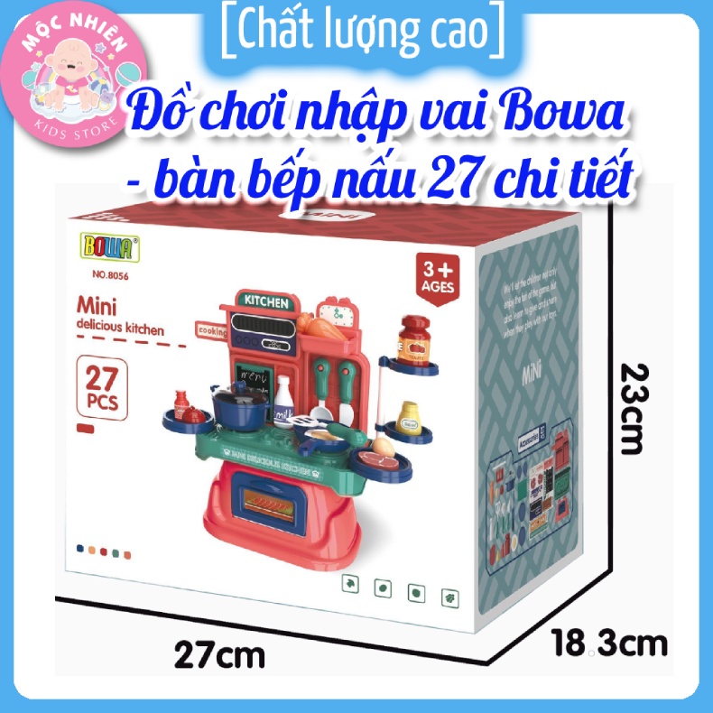 Đồ chơi nhập vai Bowa 8056 - Bàn nhà bếp 27 chi tiết dành cho bé gái, bé trai