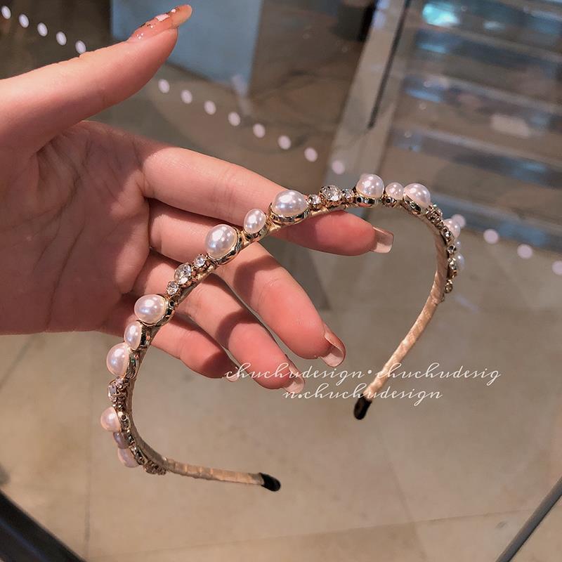 Băng Đô Cài Tóc Đính Đá Ngọc Trai Phong Cách Retro