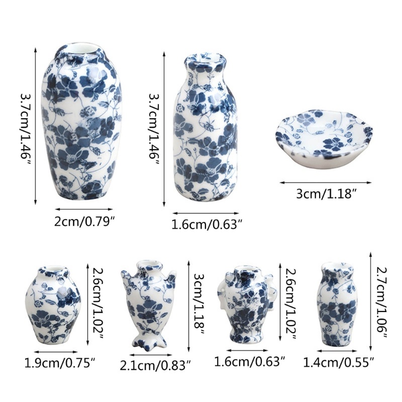 Bình Hoa Mini Trang Trí Nhà Búp Bê Phong Cách Retro