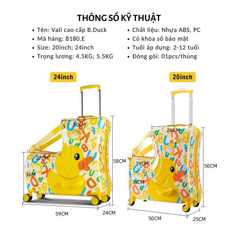 Vali cho bé hình vịt bản quyền BDuck 8180E
