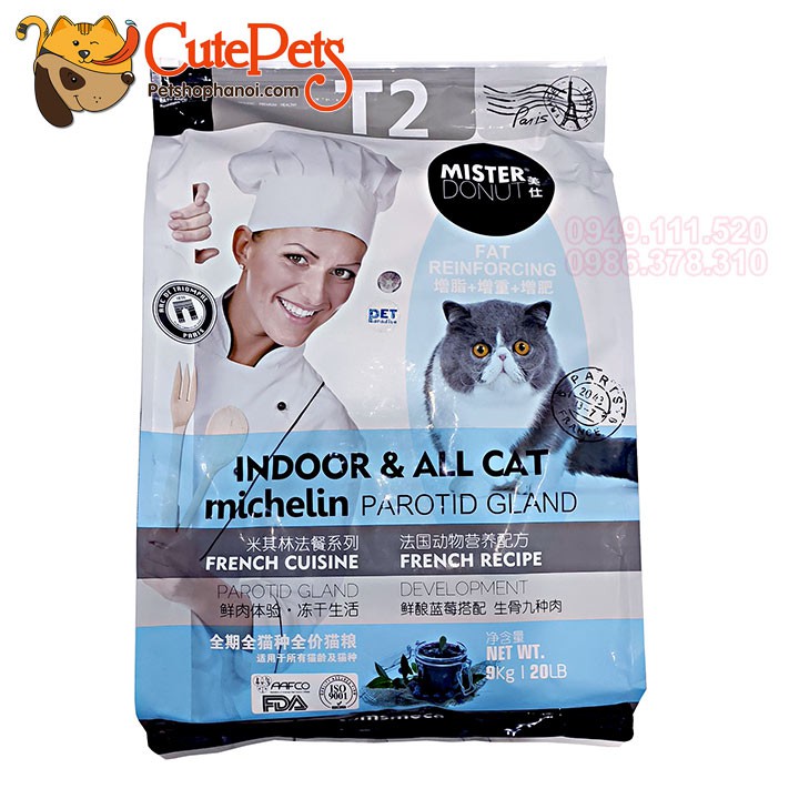 Thức ăn mèo Mister Donut T2 Indoor túi 1kg - Petshop Hà Nội