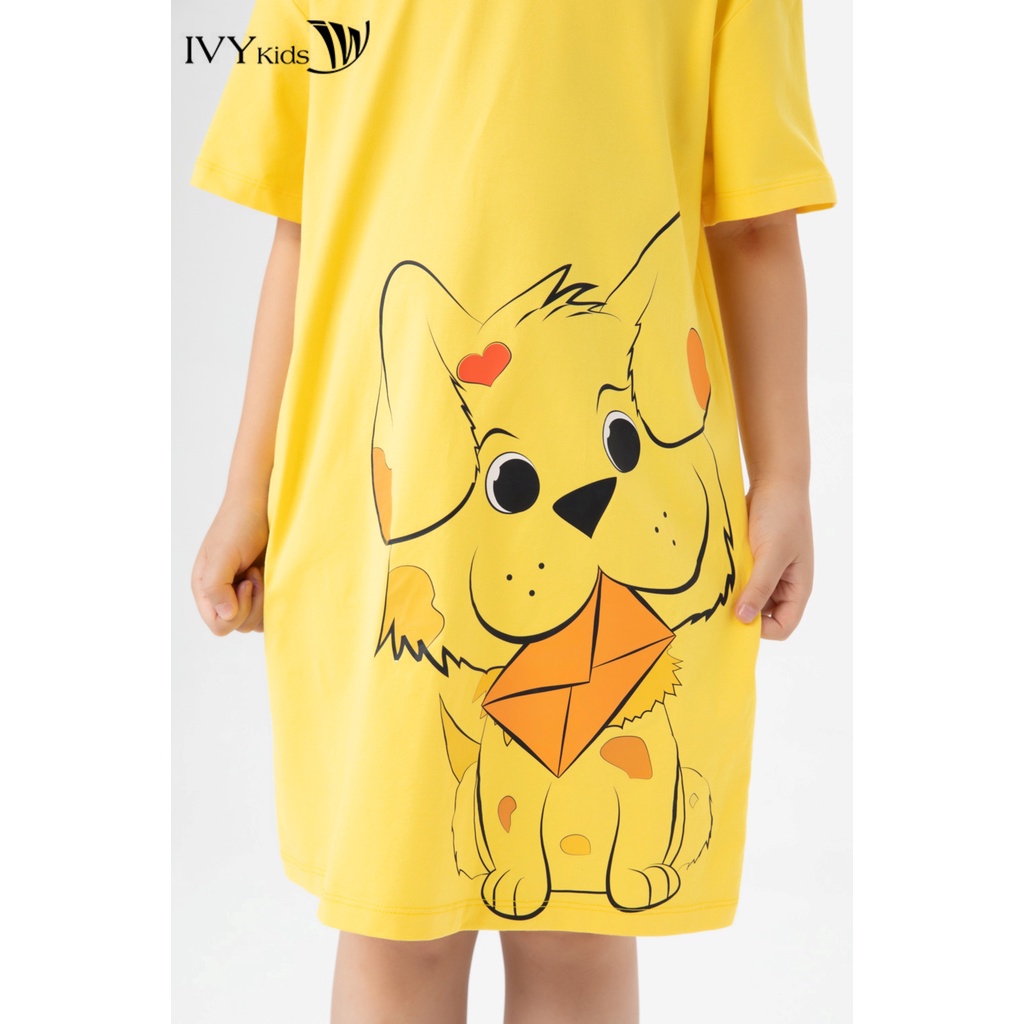 Đầm suông chú cún đáng yêu bé gái IVY moda MS 42G1505