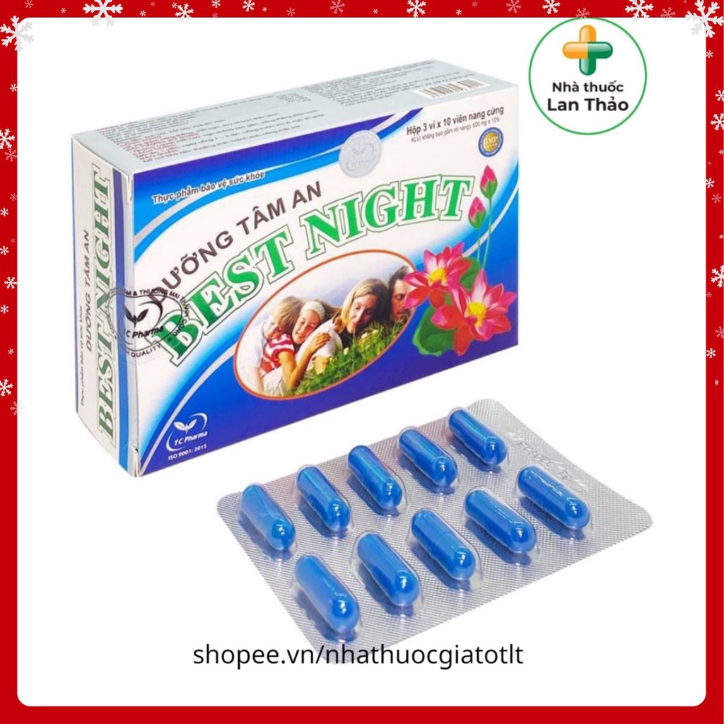 VIÊN UỐNG HỖ TRỢ NGỦ NGON DƯỠNG TÂM AN BEST NIGHT HỘP 30 VIÊN