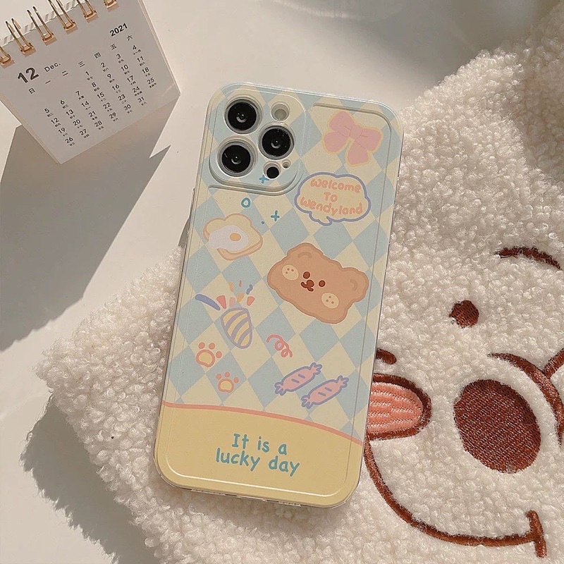 Ốp Điện Thoại Mềm Gấu Kẹo Caro - CAS2216