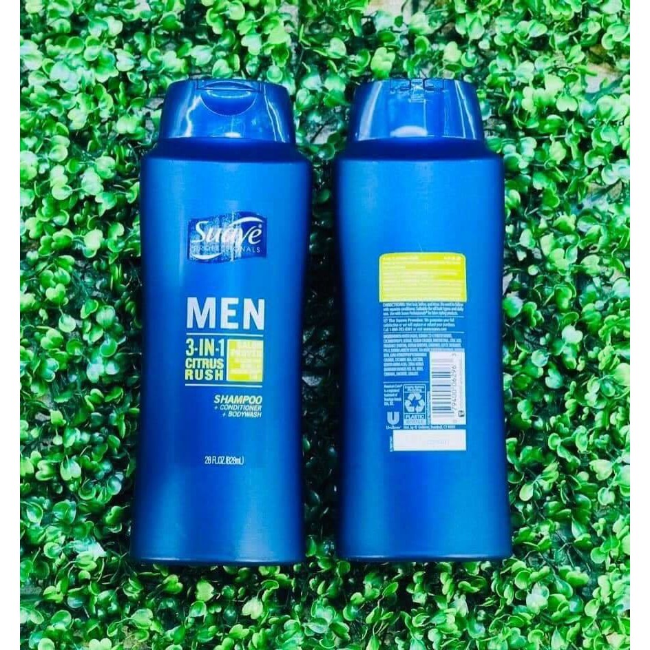 Tắm gội xả dành cho nam Suave Men 3 in 1 828ml