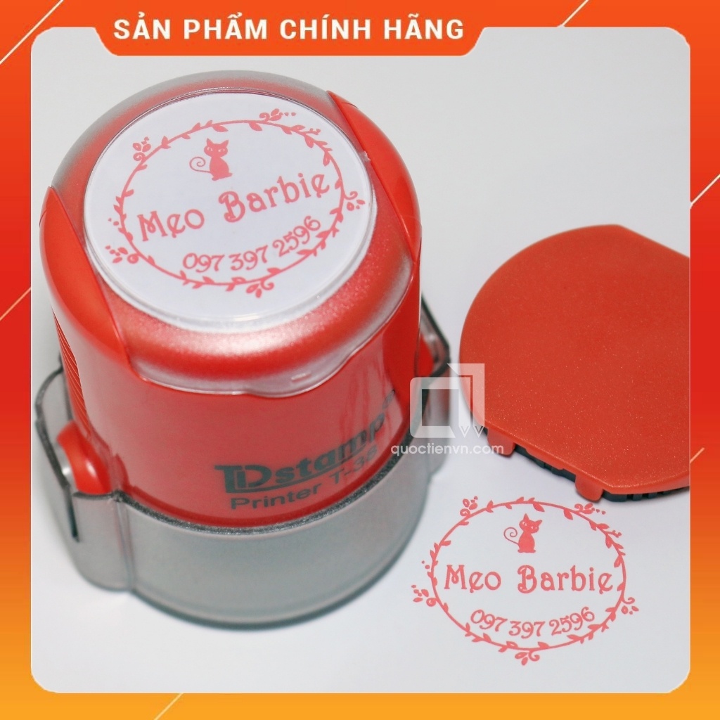 Con dấu tròn làm con dấu theo yêu cầu tròn 3.8cm mực đóng dấu sắc nét T38