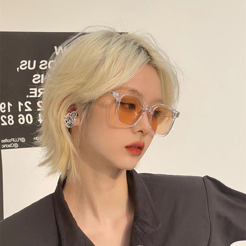 Kính Mát Chống Tia UV400 Tròng Trong Suốt Thời Trang Cho Nam Và Nữ