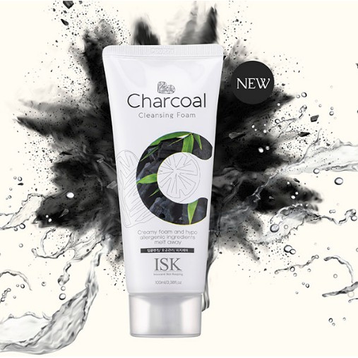 Sữa rửa mặt dành cho nam Beauskin ISK Charcoal Cleansing Foam Hàn 100ml/ Hộp Và 1 mặt nạ collagen Beauskin Isk 23ml/gói