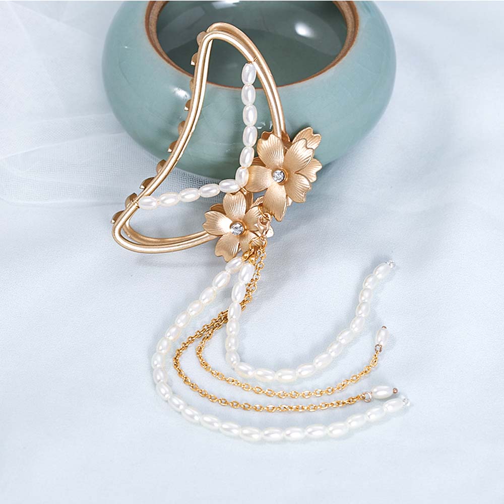 Kẹp Tóc Hình Bướm Đính Ngọc Trai Thời Trang