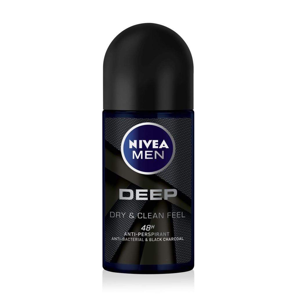 Lăn ngăn mùi NIVEA MEN Deep than đen hoạt tính (50ml)